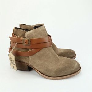 H By Hudson HORRIGAN Womens Ankle Boots Size EUR 37 US 6 Suede Beige Leather